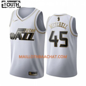 Maillot NBA Utah Jazz Donovan Mitchell 45 Nike 2019-20 Blanc Golden Edition Swingman - Enfant